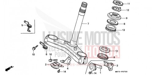 TIGE DE DIRECTION VFR750RK de 1989